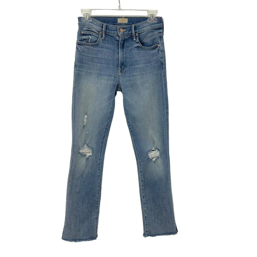 Mother Rascal Ankle Snippet in Super Blast From The Past Fray Crop Jeans Sz 26